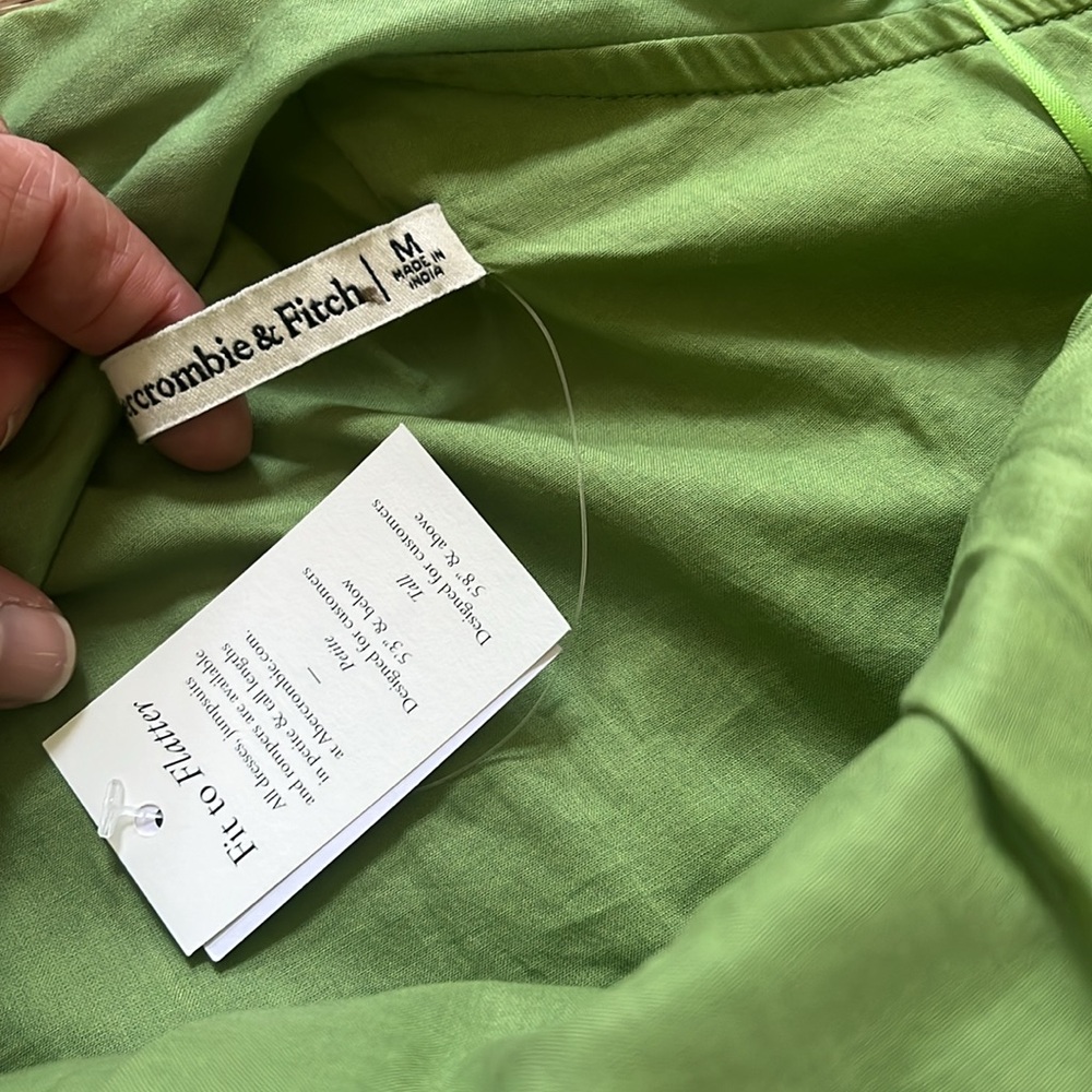 NWT Abercrombie & Fitch One-Shoulder Cutout Maxi Dress in Green size medium - Picture 7 of 11
